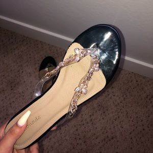 Butterfly charm flip-flops